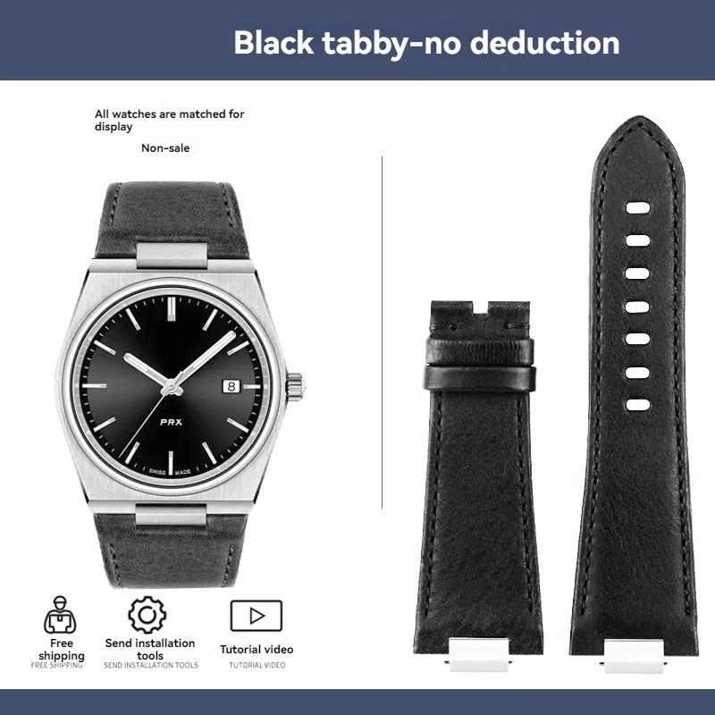 

Для годинника Tissot серії PRX T137.407 Super Player T137.410 шкіряний ремінець, хвостова ланка теляча шкіра 26X12 мм чоловічий ремінець для годинника 26x12mm-Width