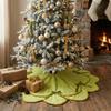 Soft Velvet Christmas Tree Skirt Plush Surface Elegant Edge Velvet Tree Skirt Delicate Trim Rustic Style Furry Tree Skirt