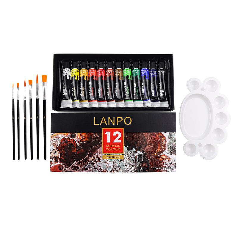 Acrylic Paint Set: 12 or 24 Colors in 12ml or 60ml, Waterproof, Hand-Painting DIY Kit