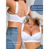 Floral Lace Balconette Bra Underwire Push Up Bralette with Wide Straps for Daily Wear