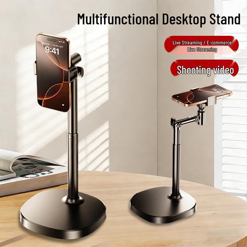 Portable Adjustable Stand for Mobile Live Streaming and Photography Round Base Stand (Blue Box Telescopic Version A)