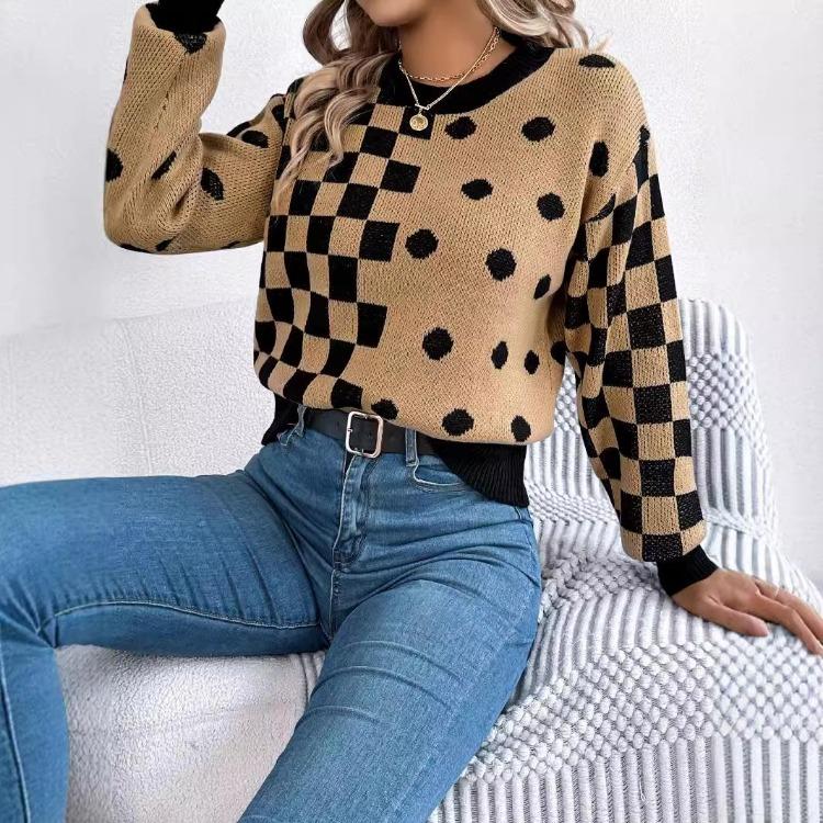 Autumn Winter Women Casual Knit Sweater Long Sleeve O Neck