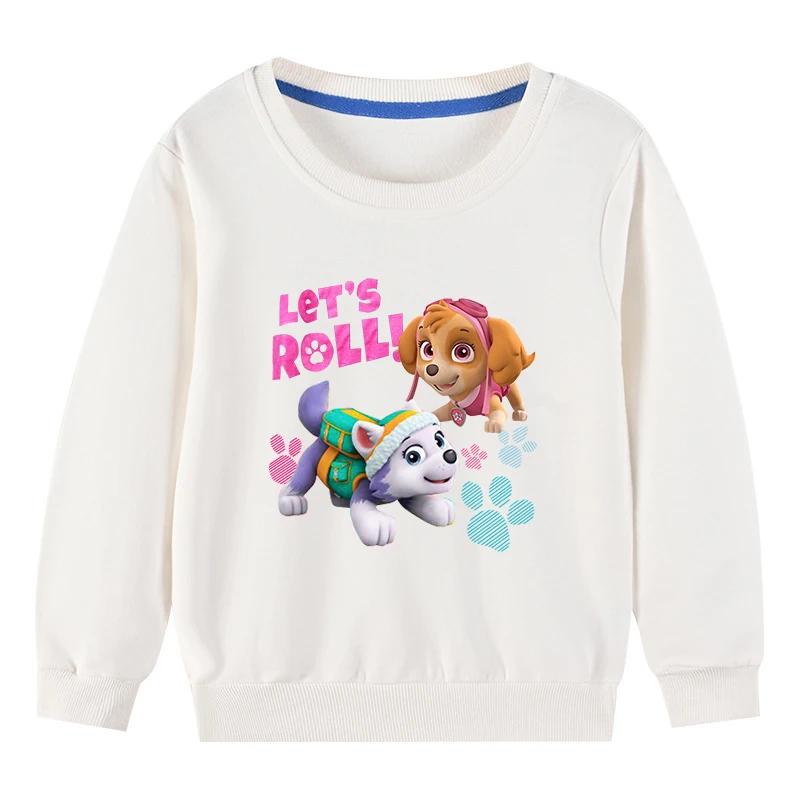 New Style Paw Patrol Cartoon Anime Printing Boys and Girls Round Neck hoodies Pullover Autumn and Winter Parent-child Clothing Pullover