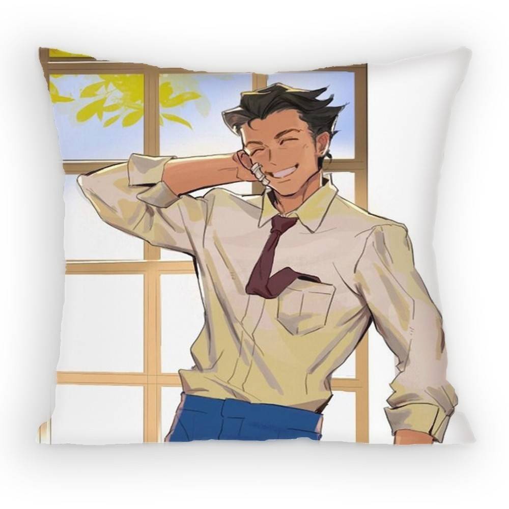 Ace Attorney Phoenix Wright Pillow Case Antidustmite Pillowcase Invisible Zipper Silky Short Plush Sofa Cushion Cover