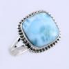 Natural Republic Larimar Edelstein Handgefertigter 925 Sterling Silber Ring Gr. 8.5" N1c78