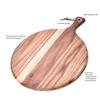 Round Cutting Small Leaf Acacia Wooden Cutting Pizza Kitchen Cutting Board with Natural Stylish Kitchen Lunch Bread Cutting Steak Outdoor X X Board,