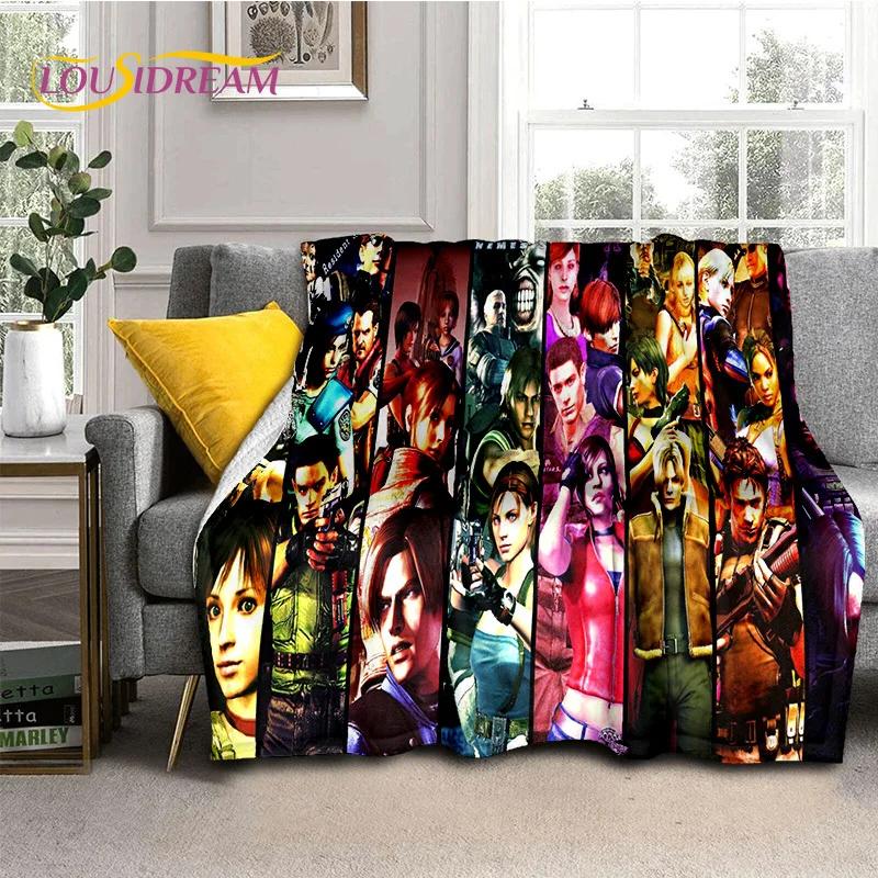 Horror Games R-Resident Evil Soft Flannel Blanket for Beds Bedroom Sofa Picnic,Throw Blanket for Cover Outdoor Leisure Nap Gift