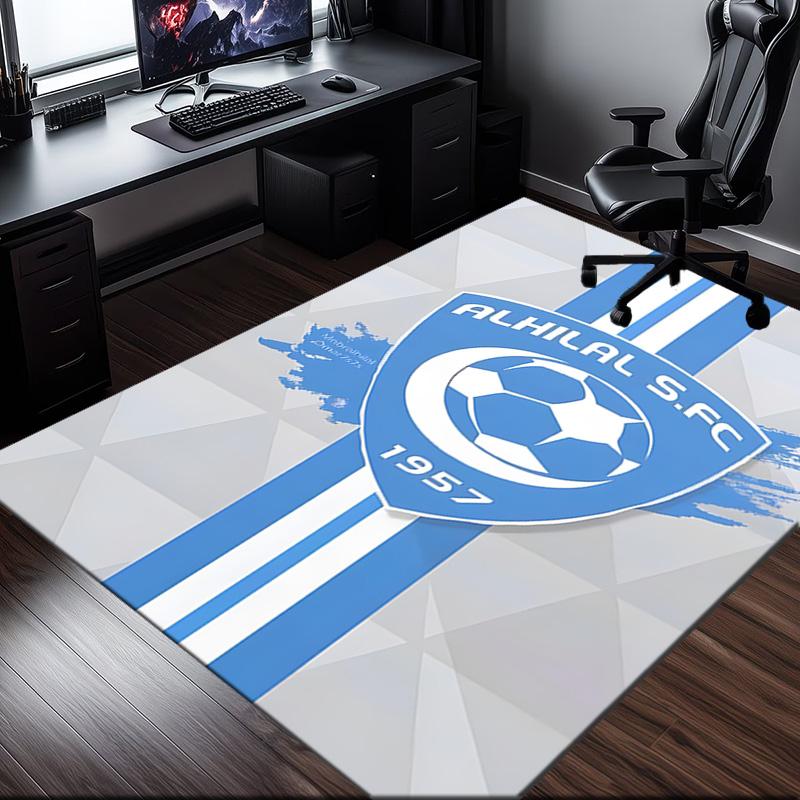 Tappeto con Design dello Stemma Al Hilal, Tappeto per Ufficio, Tappetino Antiscivolo, Tappeto per Sedia, Rivestimento per Pavimento per Gaming, Camera da Letto, Soggiorno, Decorazione per la Casa, Regalo di Natale
