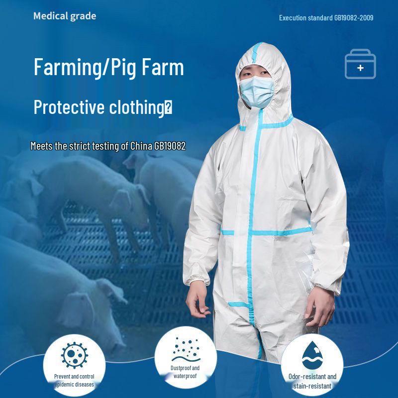 Hooded Disposable Full-Body Protective Suit: Dustproof, Waterproof, for Farm, Spray Paint, and Epidemic Prevention