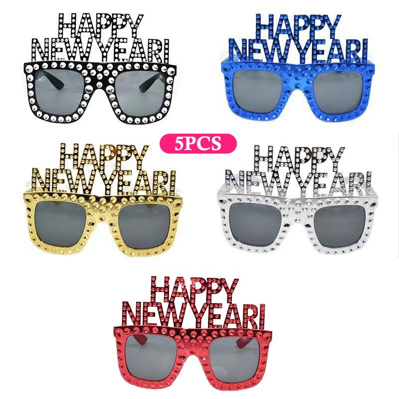 Funky Glasses For Christmas 2026 And  Year'S Gifts Happy  Year Decorative Glasses Party Props  Year Party Supplies