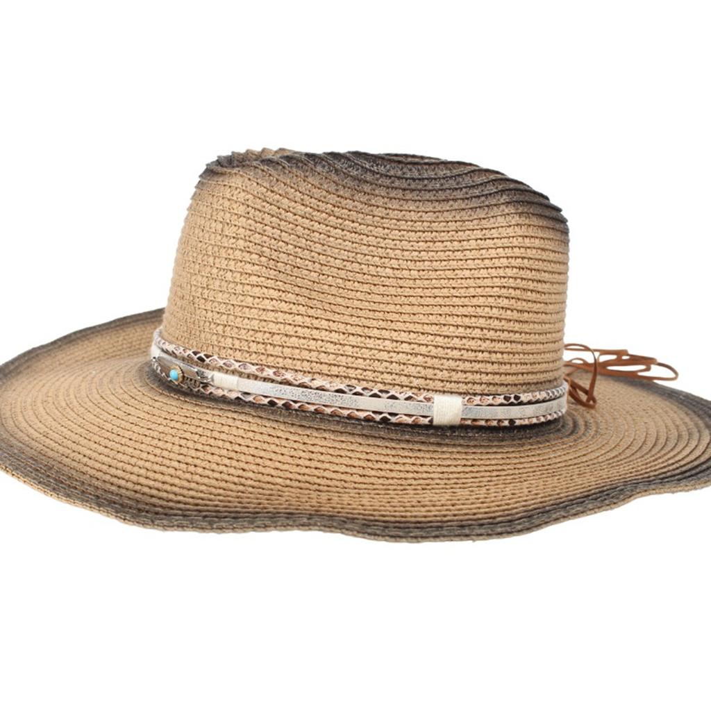 Cowboy Hat Band for Adult with Turquoise Fashion Ethnic Carnivals Party Fedora Cap Band for Women Men Hat Accessories