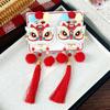 2pcs Plush Ball Children's Chinese Hairpin Bow Ancient Style Hair Clip  Kids