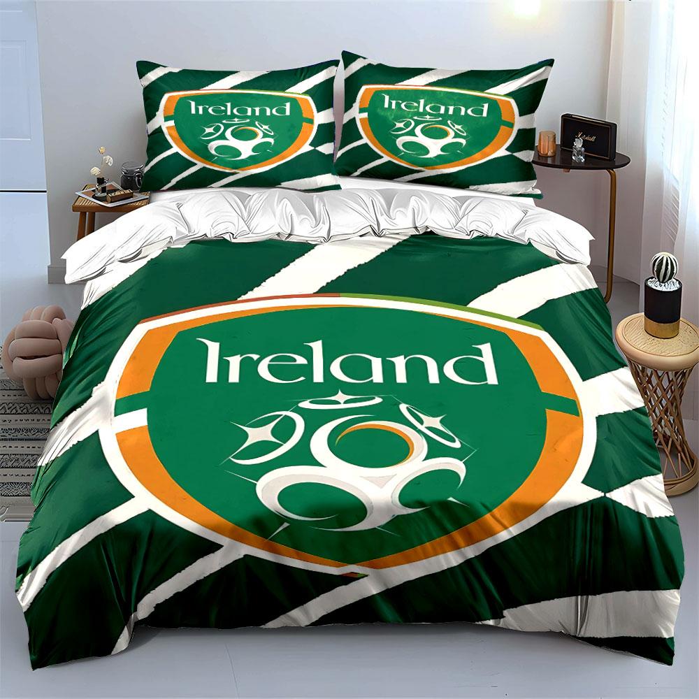 "Ireland Logo Green Bedding Set" Bedding Duvet Cover Set Duvet Cover Pillowcases (1 * Duvet Cover 2 * Pillowcases, without duvet insert)