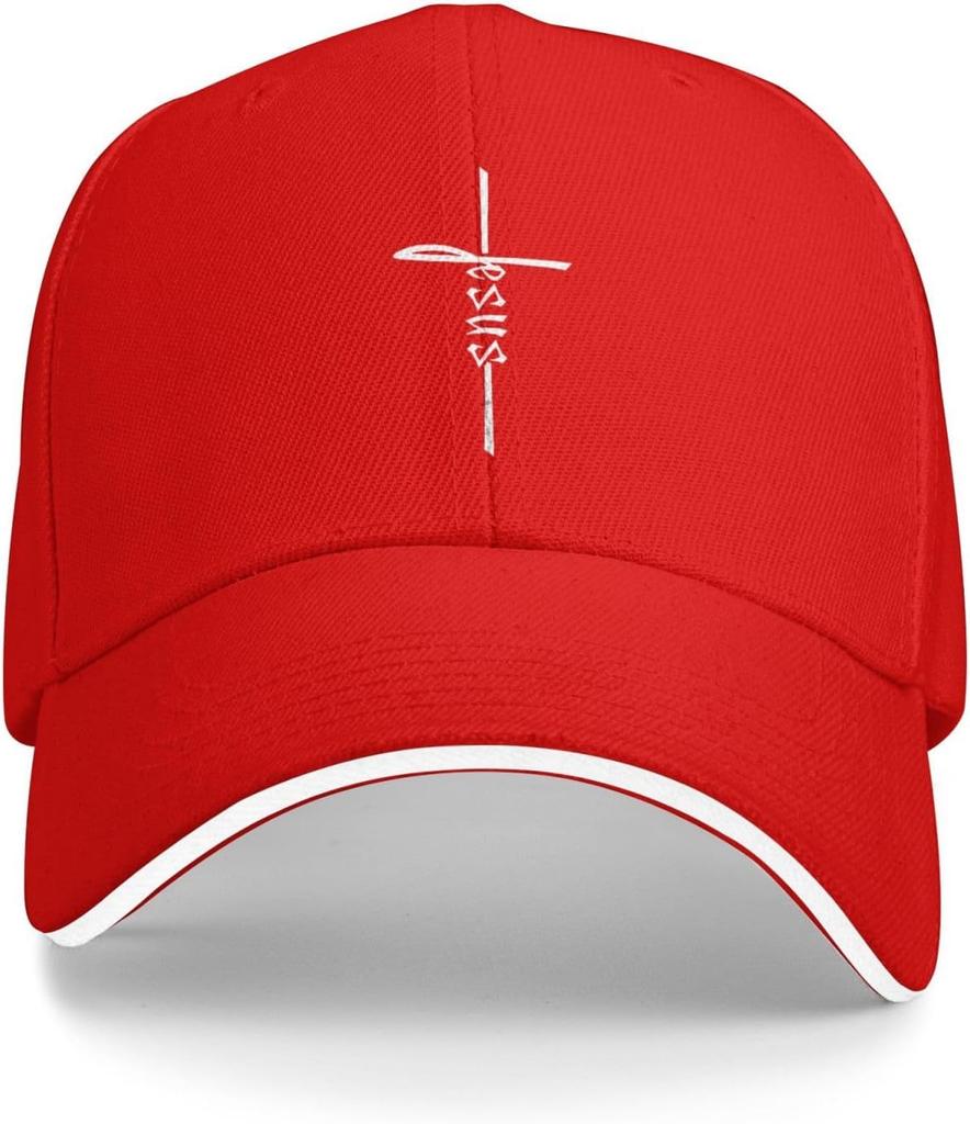 Jesus Cross Faith Religious Christian Baseball Cap Polyester Casual Outdoor Adjustable Headwear
