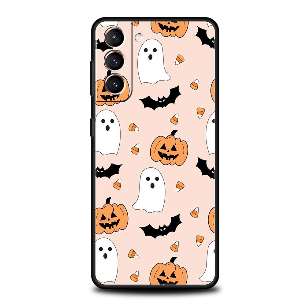 Phone Case For Samsung S24 S23 S22 Ultra S20 S21 FE 5G S10 S9 Plus S10E S8 S7 Edge Cover leaves fall fox pumpkin Halloween