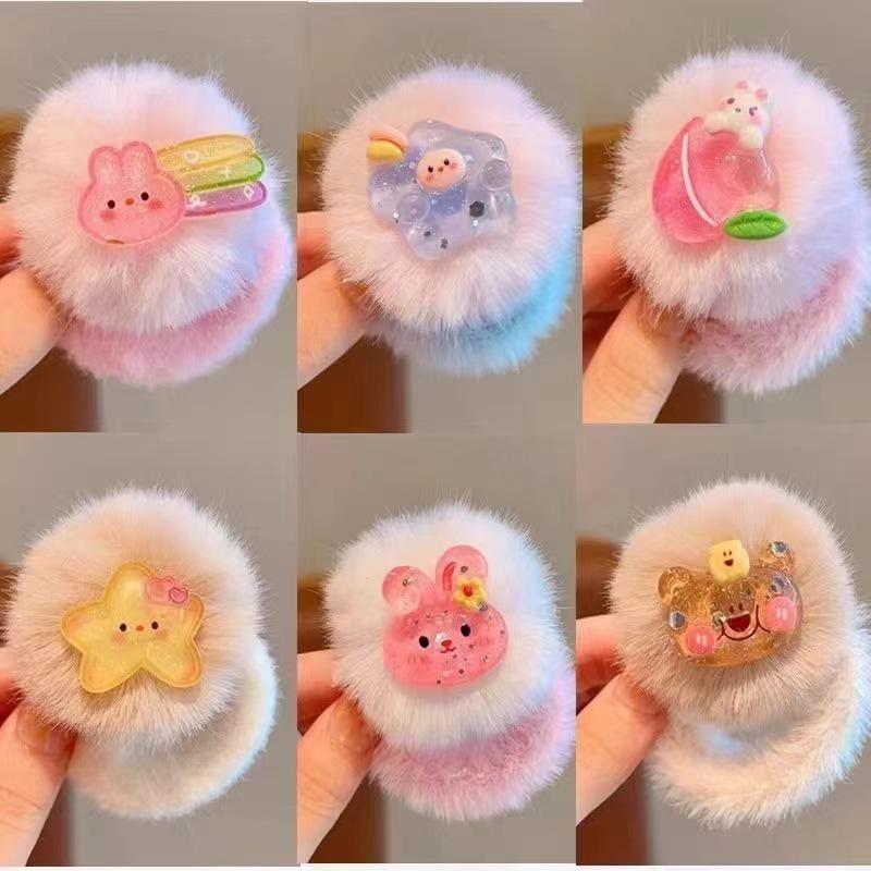 Children's Plush Cartoon Hair Ties - Soft, Cute, and Gentle On Hair