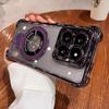 Plating Magnetic Holder Airbag Silicone Transparent Case For Xiaomi 15T Pro 14 13 T Ultra Camera Protect Shockproof Cover
