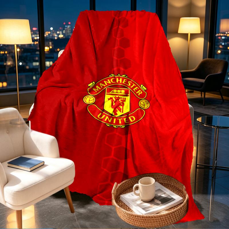Manchester United F.C. Decke mit Aufdruck - Weich & Bequem, für Schlafzimmer, Reise, Sofa, Heimdekoration - Geburtstags-Weihnachtsgeschenk für Freunde