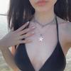Fashion Edgy Star Pendant Necklace Handmade Clavicle Chain for Women Girls