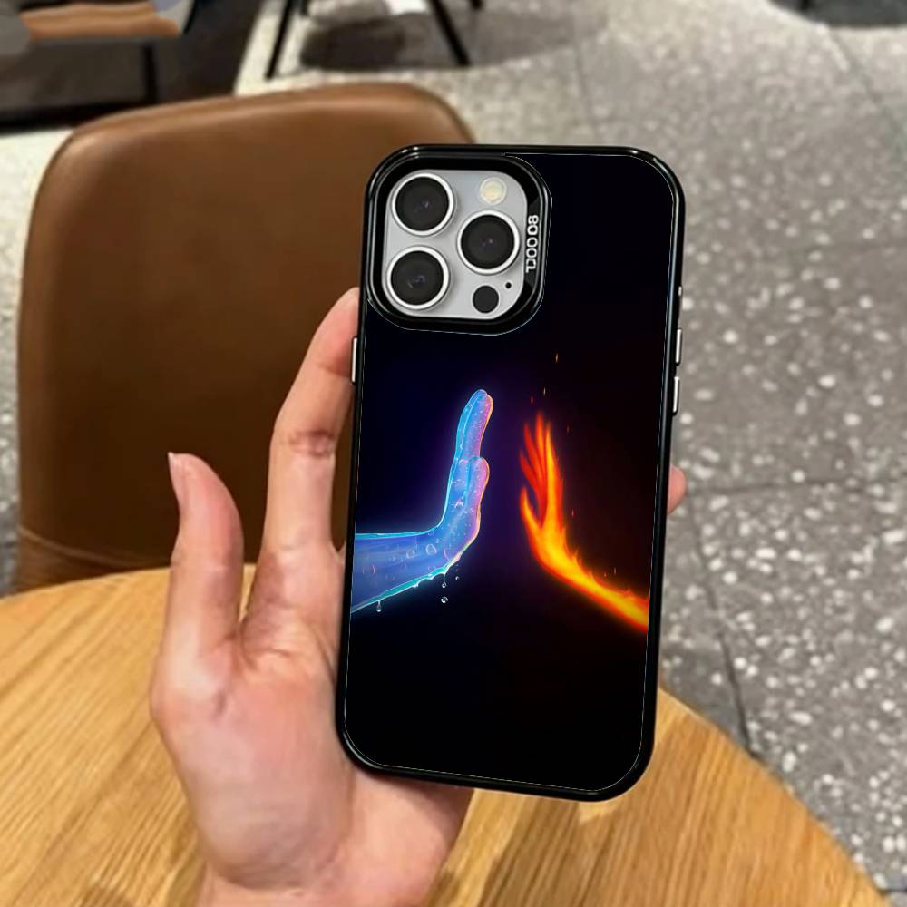 P-Pixar E-Elemental Handyhülle Für iPhone17,16,15,14,13,12,11 Plus,Pro Max Farbige Silberbeschichtete Innenseite Abdeckung
