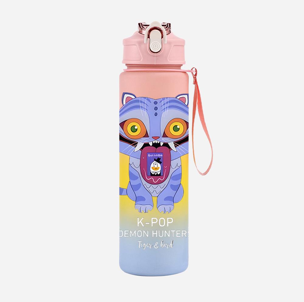 Anime Cartoon K-Pop Demon Hunters Printed 750Ml Water Bottle Large Capacity Drinking Cup Portable Outdoor Sports Water Cup Children Gift