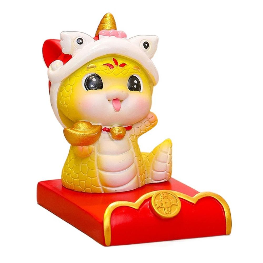 Resin Craft Mobile Phone Bracket Ornaments Slot Design Cute Cell Phone Holder  Spring Festival