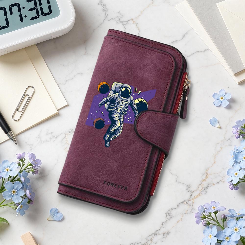 Astronaut Pattern Long Wallet Fashion Portable Purse Casual Card Holder