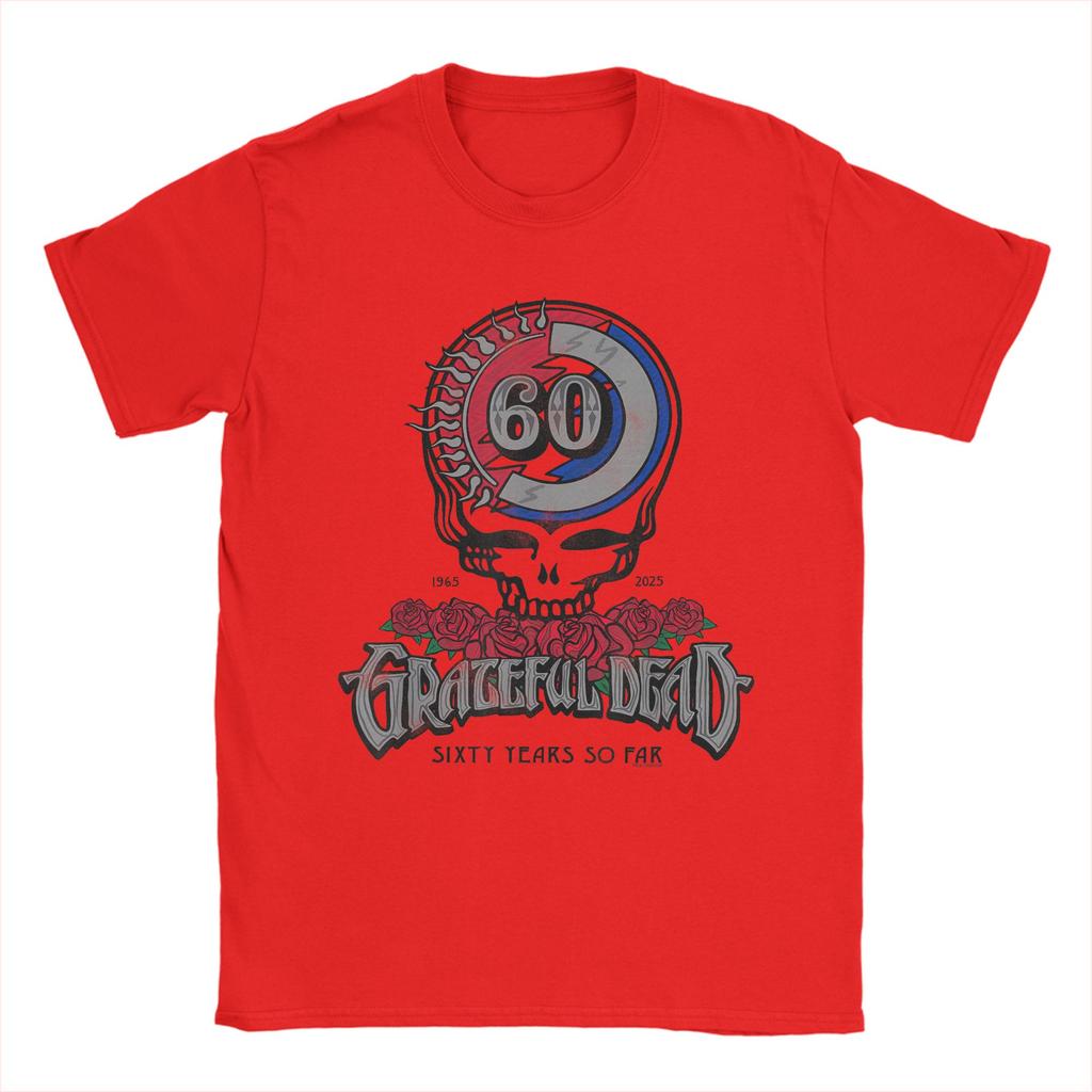 Grateful Dead Sixty Years So Far Anniversary Band T-Shirt Men T Shirts Summer O Neck Harajuku Tee Shirt Loose Oversized Tops