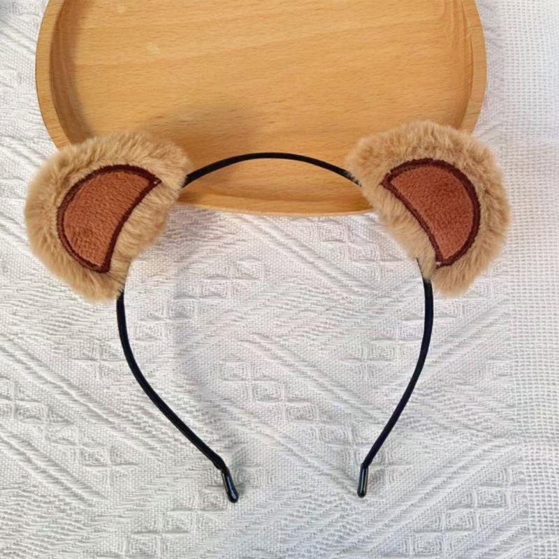 Soft Plush Bear Ear Headband Hair Band for Cosplay Costume Parties, Photo Booth Styling and Cute Stage Looks Daily
