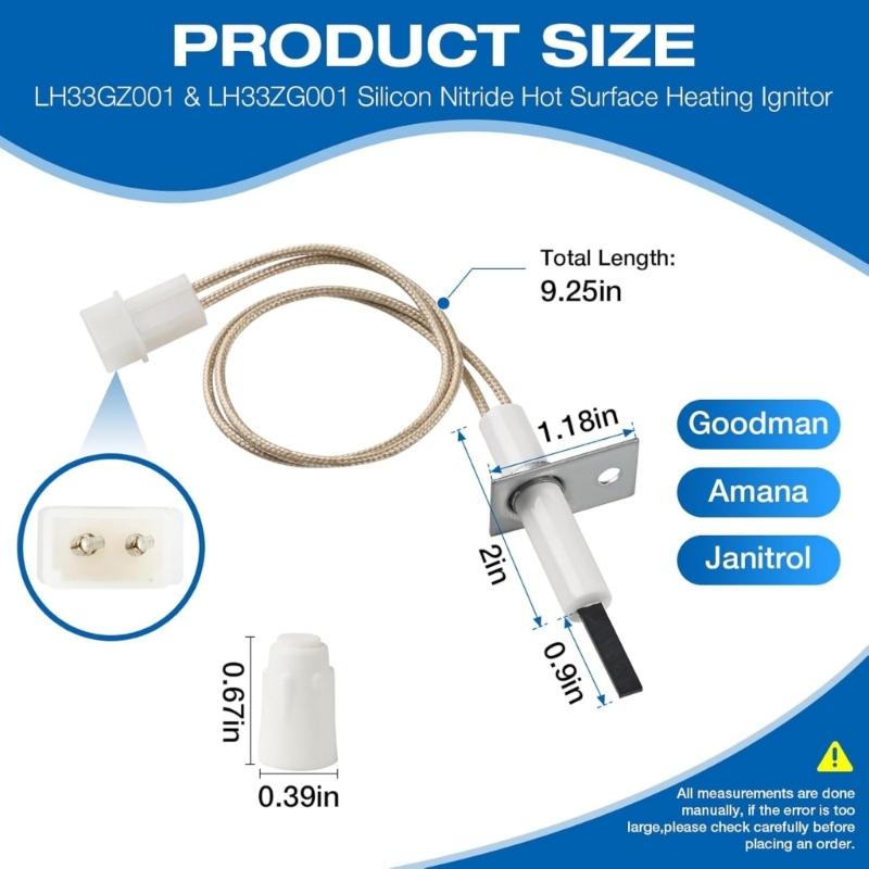 High Temperature Resistant Furnace Ignitor Replacement Hot Surfaces Ignitor Water Heater Accessories