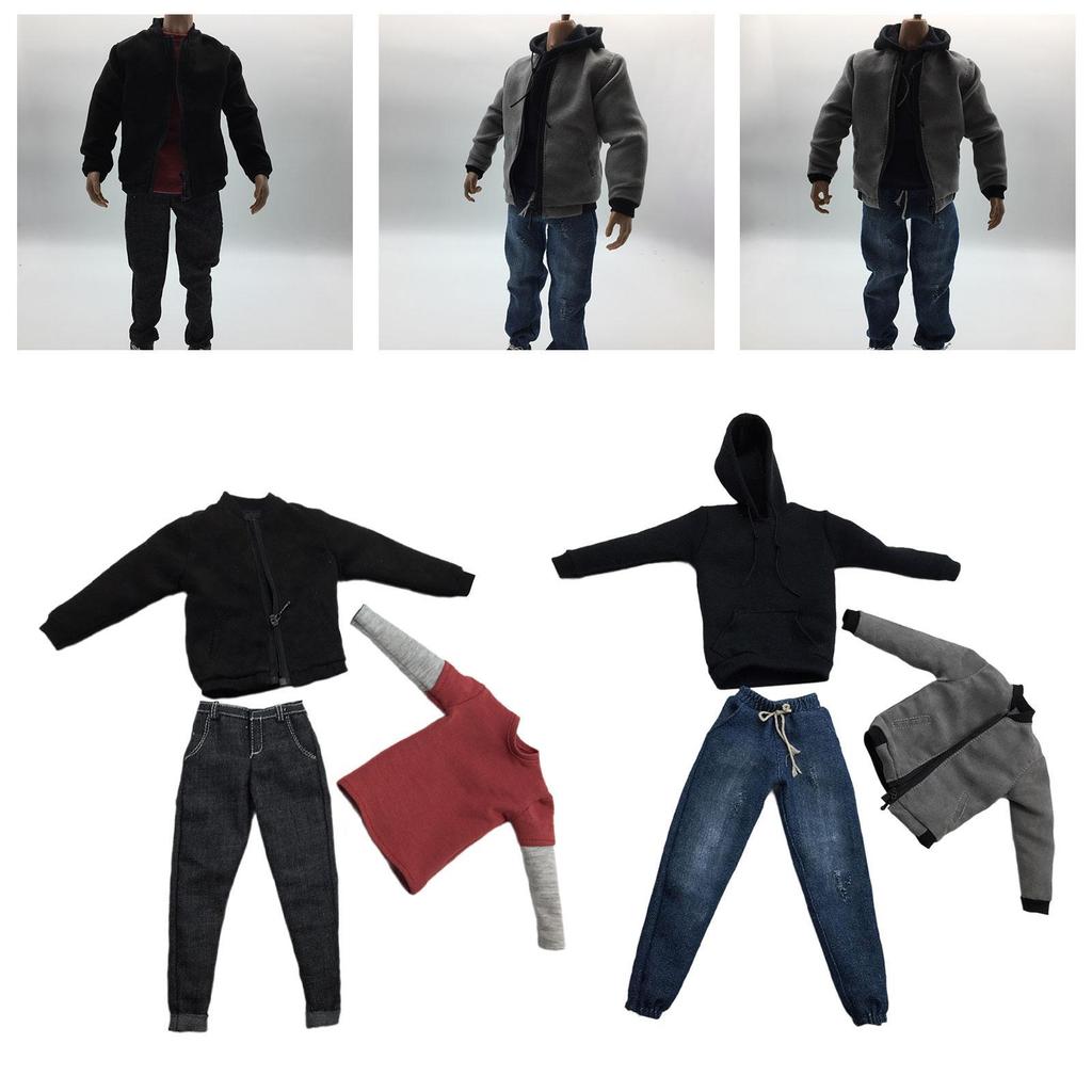 1/6 Scale Male Figure Doll Clothes Jacket and Pants Handmade Miniature Clothing Costume for 12 inch Doll Model Figures Body Accs