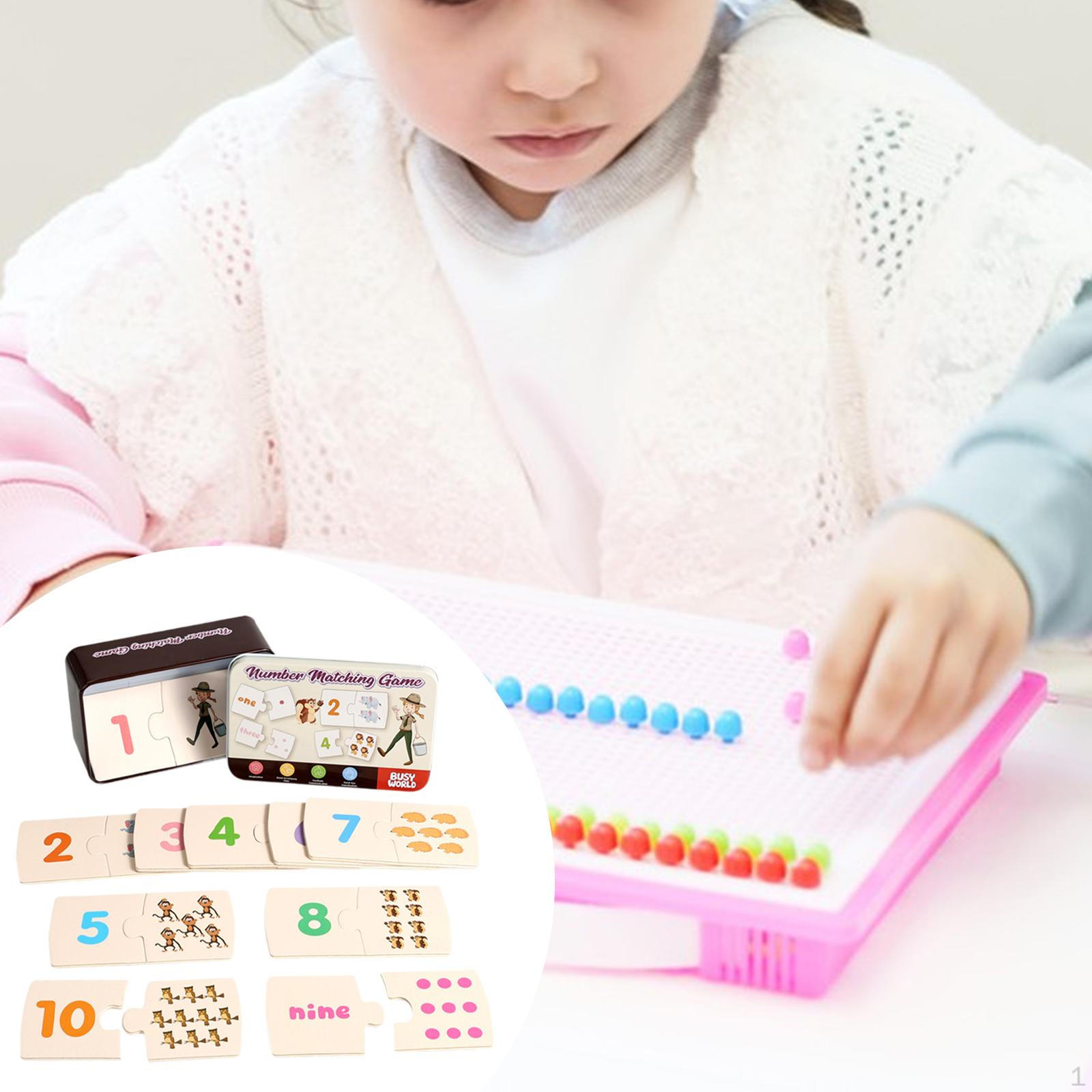 

Number Matching Game Wood Puzzle Handcraft Fine Motor Skills Early Learning Toy Educational for