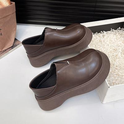 Scarpe Basse a Due Usi Autunnali Nuove Punta Tonda Bocca Profonda Piattaforma Antiscivolo Scarpe Basse