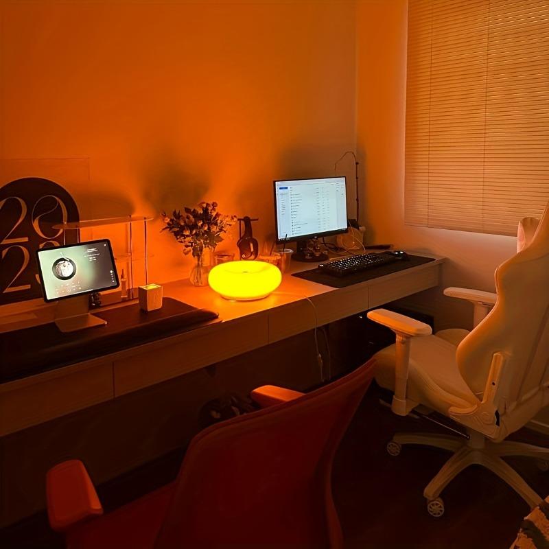 Circular Wall Lamp, Bedroom Touch Orange Bedside Lamp, Ambient Light