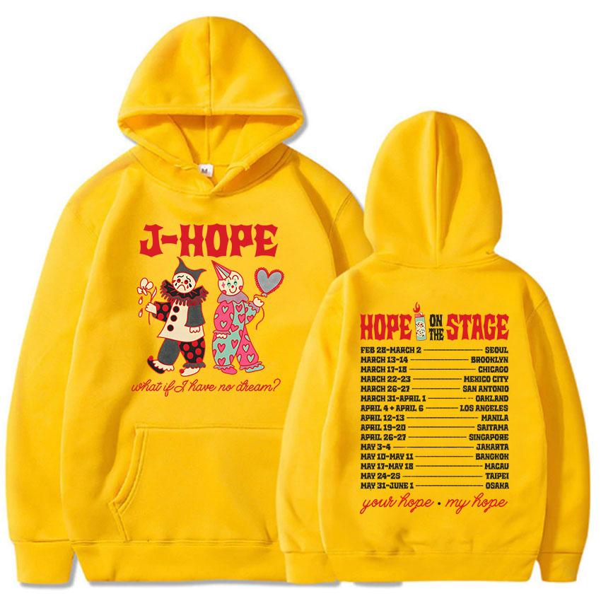 Dámské oblečení J-Hope na turné The Stage 2025 Mikiny s dlouhým rukávem a kapucí Estetické mikiny s potiskem korejského zpěváka
