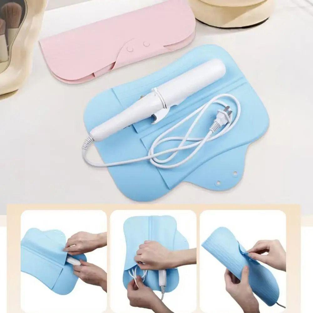 Rutschfeste Lockenstab-Schutzhülle Silikon-Haarglätter-Aufbewahrungstasche Damen