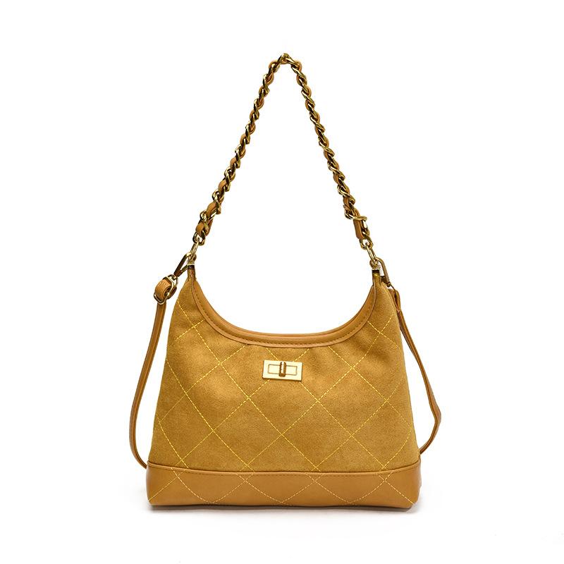 New crescent moon bag women's retro chain diamond underarm bag suede shoulder messenger bag