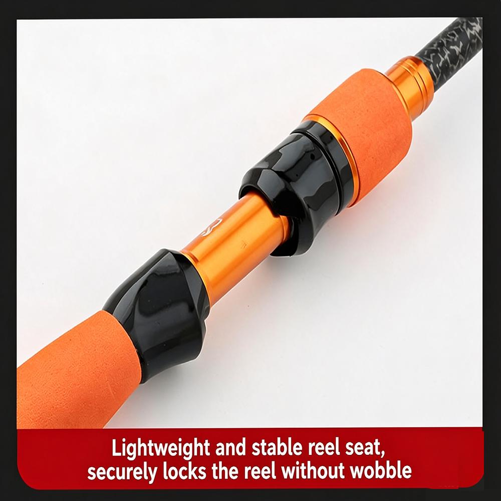 Stijlvolle Oranje Draagbare Telescopische Carbon Vaste Hengel met Comfortabel EVA Handvat voor Alle Wateren Perfect Cadeau voor Vrouwen en Meisjes