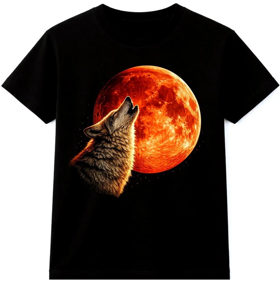 Howling Wolf T Shirt Full Moon Graphic Tee Wildlife Night Forest Animal Shirt XXXL
