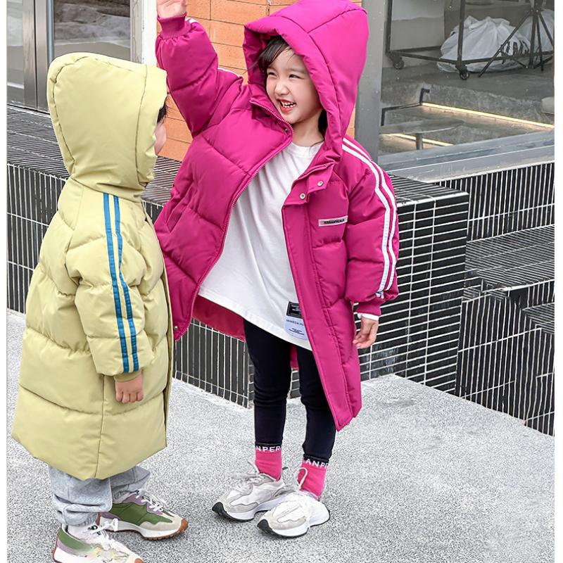 Dunjacka för barn för pojkar och flickor Medium och lång vadderad jacka