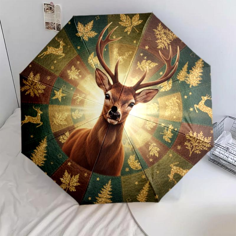 1 PC Automatic Folding Umbrella - Cartoon Pattern, Portable & Foldable Design with 8 Ribs, Christmas Birthday Gifts