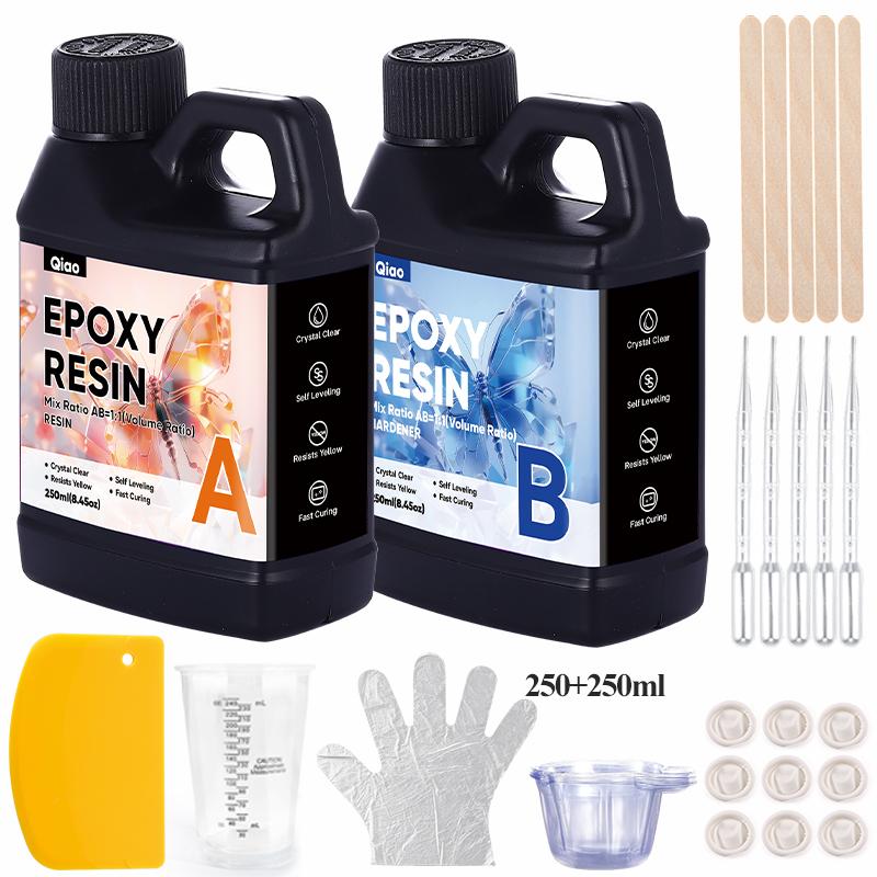Anti-Yellowing Crystal Clear Epoxy Resin – 1:1 Easy Mix, Bubble-Free Epoxy Resin for Resin Art, Jewelry & Casting Projects