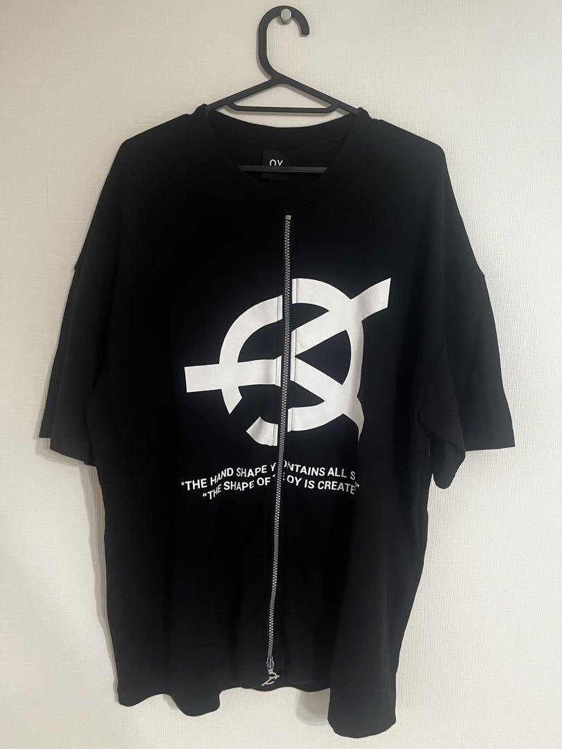 

[USED] OY Korean T-shirt with zipper, black, for summer and fall