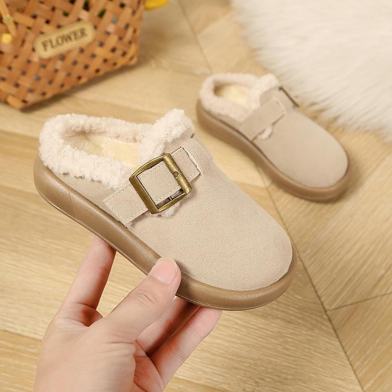 Kids' Autumn 2024 Retro Baotou Birkenstock Slippers - Korean Lazy Slip-on Design