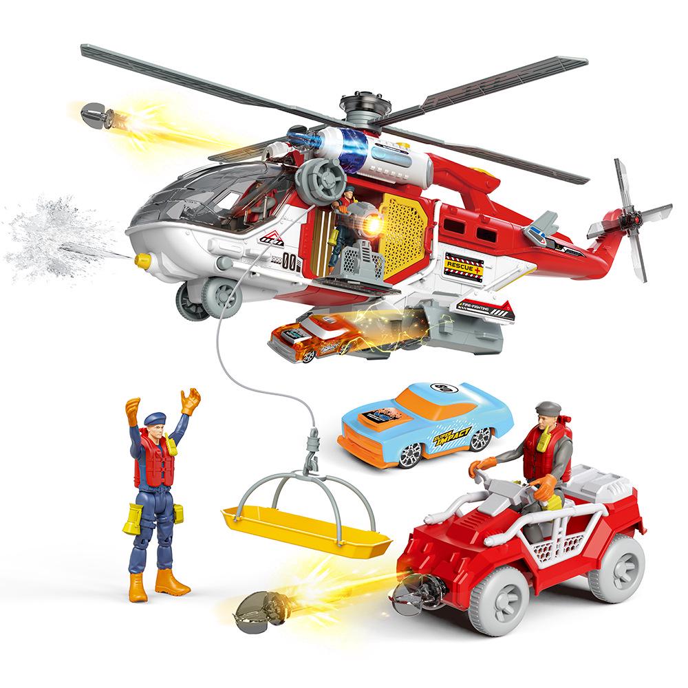 Sam's Multifunctional Rescue Helicopter Toy with Water Spray Feature for Kids