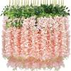 12pcs 110cm Simulated Wisteria Long Branches Silk Flower New Flower String  Wedding Decoration