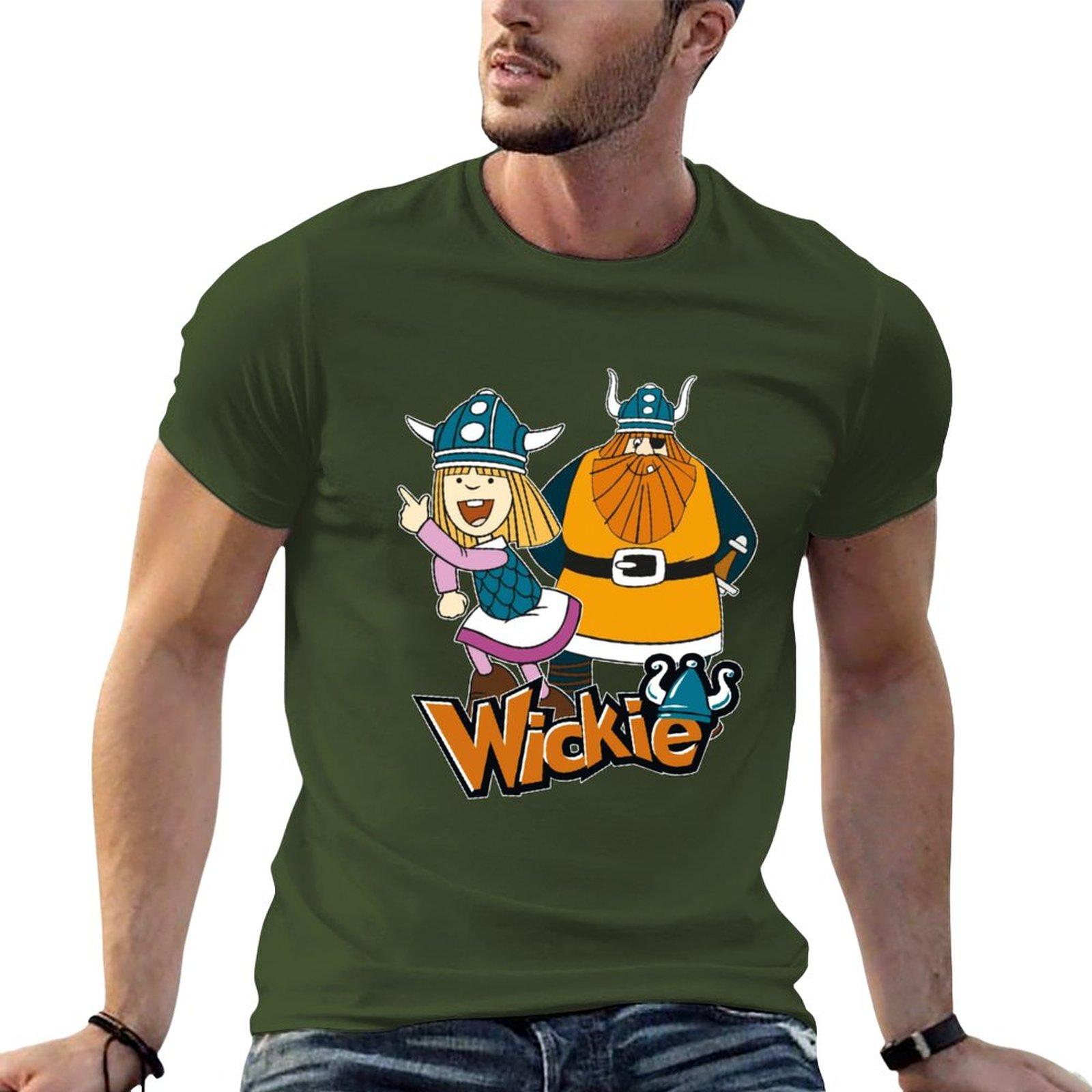 

New Vicky the Viking is a fun series for kids from the 70 s, beautiful retro cartoon characters Vicky and Chief Halvar T-Shirt 2XL