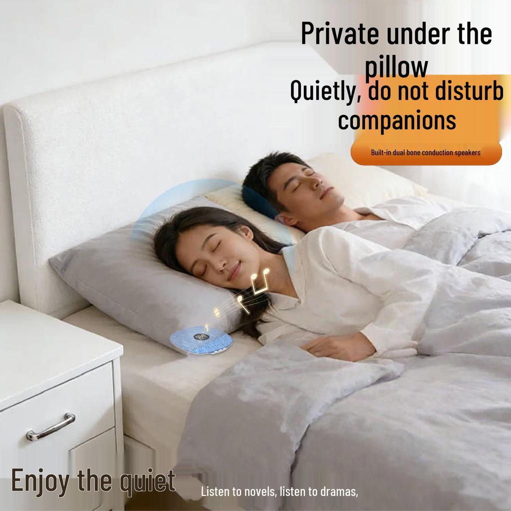 Bone Conduction Bluetooth Sleep Speaker: Under-Pillow White Noise & Music Device