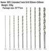 High-Speed Steel Extended Twist Drill, Straight Shank, 150mm/200mm Length