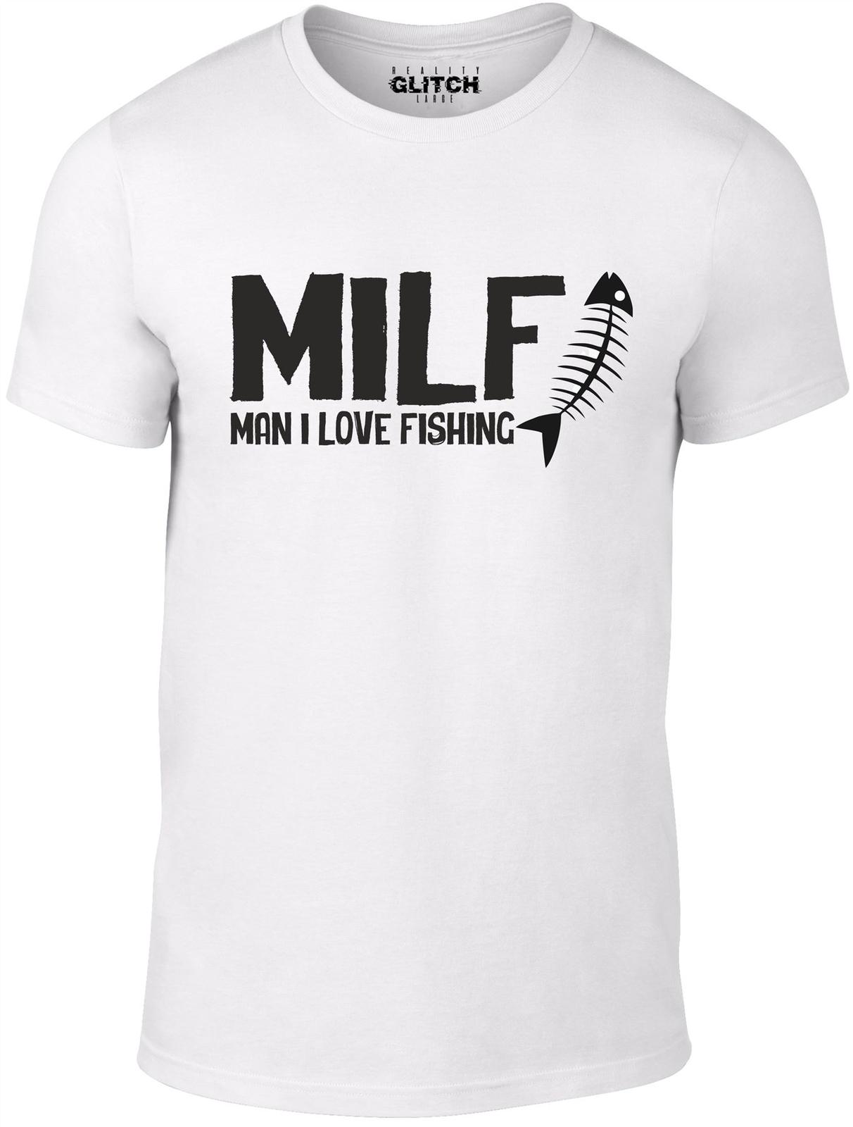 Man I Love Fishing (MILF) Men s T-Shirt Mens Womens Tees Top Hobbies Fisherman River Rod Fish M
